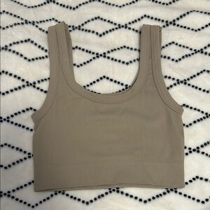 Ribbed Tan Crop Top